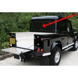 Land Rover bagrude for truck cab med skyderuder for Defender
