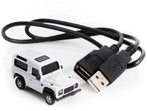 Land Rover Defender USB stick med 4 GB hukommelse, lys i forlygterne og ekstra USB kabel