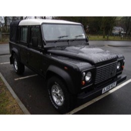 Land Rover Defender 110" Crew Cab lad kalesche i sort canvas med sideruder