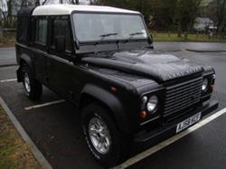 Land Rover Defender 110" Crew Cab lad kalesche i sort canvas med sideruder