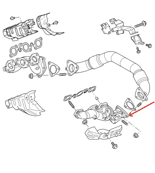 Land Rover 2,7 TDV6 udstødningsmanifold for Range Rover Sport & Discovery 3 & 4 - Venstre side