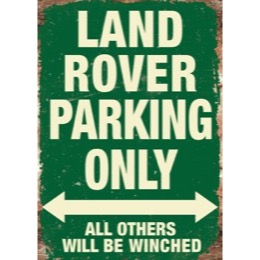 Land Rover "Land Rover Parking Only" skilt - LRO1355GREEN