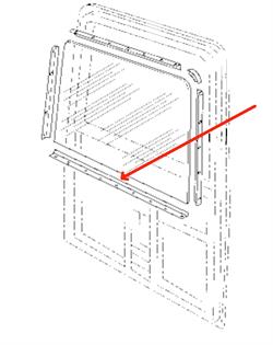 Land Rover Defender bagdørs glasrude rudeliste i aluminium - Nederste