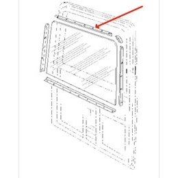 Land Rover Defender bagdørs glasrude rudeliste i aluminium - Øverste