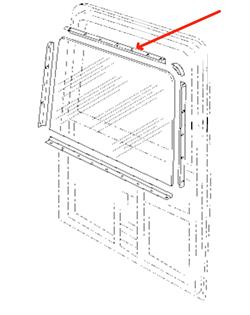 Land Rover Defender bagdørs glasrude rudeliste i aluminium - Øverste