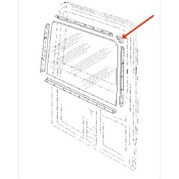 Land Rover Defender bagdørs glasrude rudeliste i aluminium - Øverste hjørner