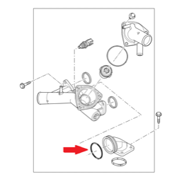 Land Rover kølerstuds o-rings pakning for 4,4 V8 i Discovery 3, Range Rover L322 og Range Rover Sport frem til 2010