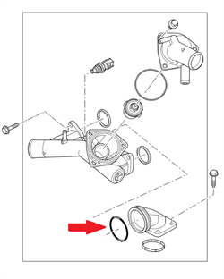 Land Rover kølerstuds o-rings pakning for 4,4 V8 i Discovery 3, Range Rover L322 og Range Rover Sport frem til 2010