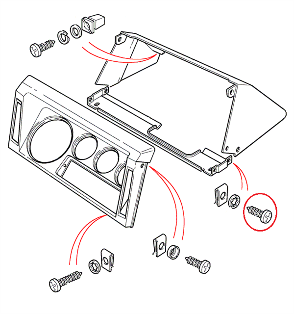 Land Rover Defender montage skrue til instrumentbordet - AB608051L