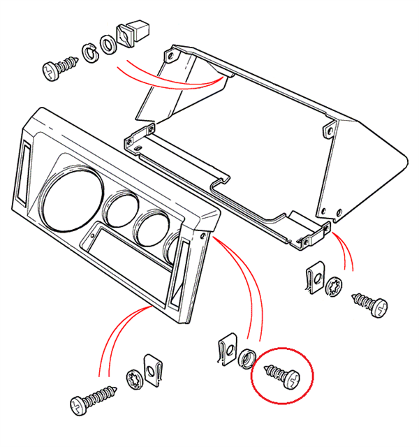 Land Rover Defender montage skrue til instrumentbordet - AD606044L