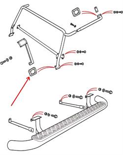 Land Rover gummi montage fod for Defender styrtbøjle