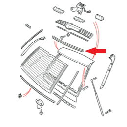 Land Rover bagklaps rudeliste til øverste bagklap på Range Rover P38 - øverste