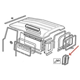 Land Rover Defender bagrude gummiliste til bagerste yderste sideruder