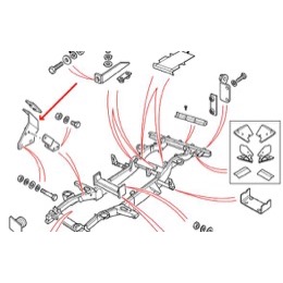 Land Rover Defender Bulkhead montage beslag imellem Bulkhead og chassisramme - Højre side
