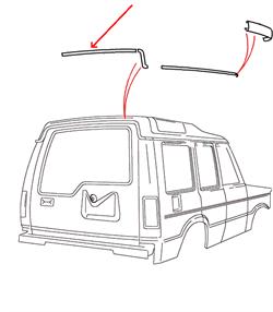 Land Rover bagerste tagrende over bagdøren i Discovery 1 & Discovery 2