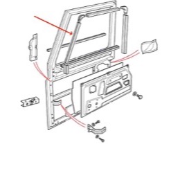 Land Rover Defender fordør rudeliste til forreste skrå del af fordøren - højre