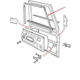 Land Rover Defender fordør rudeliste til forreste skrå del af fordøren - venstre
