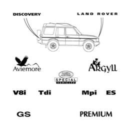 Land Rover "LAND ROVER" klistermærke til Discovery 1 kølerhjelm