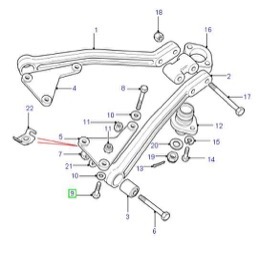 Land Rover bolt til A-ramme og drivflange på Defender, Discovery samt range Rover Classic