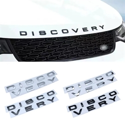 Land Rover "DISCOVERY" logo sæt - Blank sort - til Discovery 5 modellens kølerhjelm