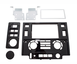 Land Rover dobbelt DIN headunit montage sæt til Defender PUMA modellen - Blank sort - Piano Black