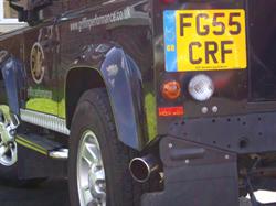 Land Rover Defender 90" 2,5 D rustfri stål udstødnings system