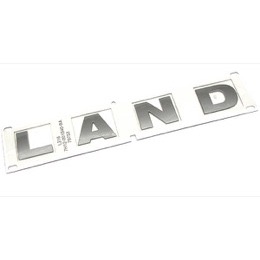 Land Rover "LAND" logo i Brunel metallic farve til Discovery 3 og 4 fra 2006 og frem kølerhjelm 