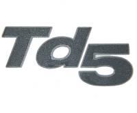 Land Rover "Td5" skilt med sorte forhøjede bogstaver