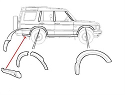 Land Rover plastik panel for Discovery 2 bagskærm - højre side