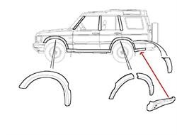 Land Rover plastik panel for Discovery 2 bagskærm - venstre side