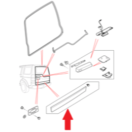 Land Rover bagklap pynteliste for Discovery 3 & 4 - for nederste bagklap