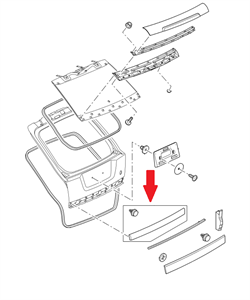 Land Rover bagklaps liste for nederste bagklap Range Rover Sport frem til 2010 - Tungsten farve