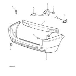 Land Rover kofanger for Freelander 1 frem til 2002 - bagerste 