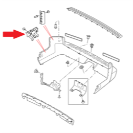 Land Rover kofanger føringsliste for Discovery 3 & 4 - bagerste nederste venstre