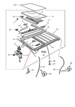 Land Rover soltag trækkabel for Range Rover P38 (1994-2002)