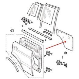 Land Rover dørbeklædnings plastik for bagerste højre bagdør på Discovery 2