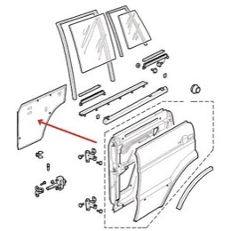 Land Rover dørbeklædnings plastik for bagerste venstre bagdør på Discovery 2