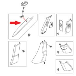 Land Rover indvendig A-Stolpe panel for Range Rover L322 (2002-2012) - Højre - Ivory farve