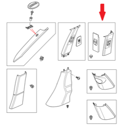 Land Rover indvendig C-Stolpe panel for Range Rover L322 (2002-2012) - Højre - Ivory farve