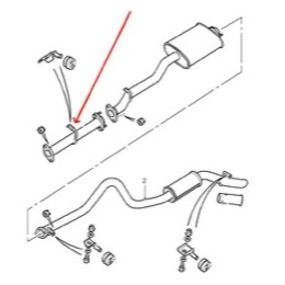 Land Rover udstødningsrør for Defender 130" 300 Tdi - mellemrør