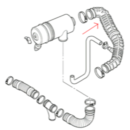 Land Rover 300 Tdi indsugningsslange for Defender modellen