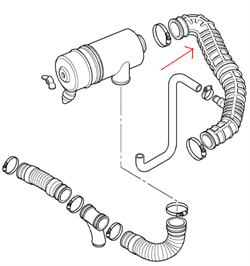 Land Rover 300 Tdi indsugningsslange for Defender modellen