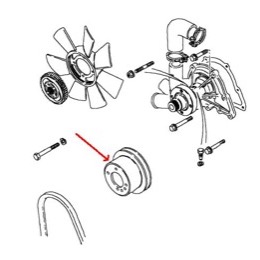 Land Rover vandpumpe remskive for 200 Tdi motoren i Defender modellerne