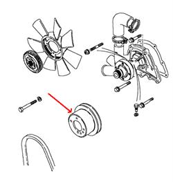 Land Rover vandpumpe remskive for 200 Tdi motoren i Defender modellerne