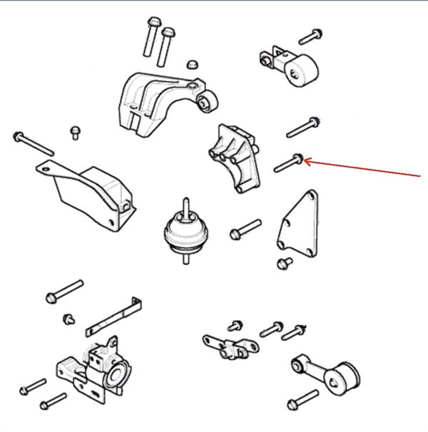 Land Rover motorophæng bolt for Freelander 1 benzin 1,8 modeller