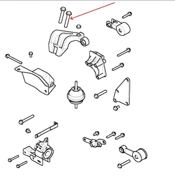 Land Rover motorophæng bolt for Freelander 1 benzin 1,8 modeller - M14 x 80 mm flangehoved