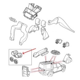 Land Rover ventilations kanal for midterkonsol - Range Rover Sport og Discovery 3 & 4