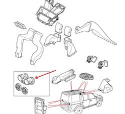 Land Rover ventilations kanal for midterkonsol - Range Rover Sport og Discovery 3 & 4