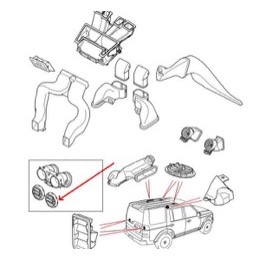 Land Rover rist for ventilations kanal for midterkonsol Range Rover Sport og Discovery 3 & 4 - LR041180