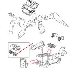 Land Rover rist for ventilations kanal for midterkonsol Range Rover Sport og Discovery 3 & 4 - LR041180